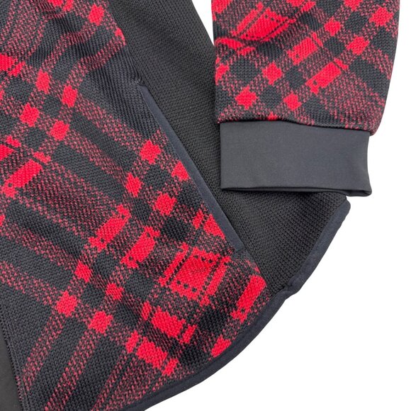 NEW Talbots Women's Fleece Back Jacket Plaid Pattern Red & Black Full-Zip, Sz L - Picture 4 of 9